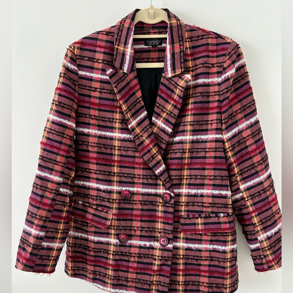 Colorful Plaid Blazer from Top Shop